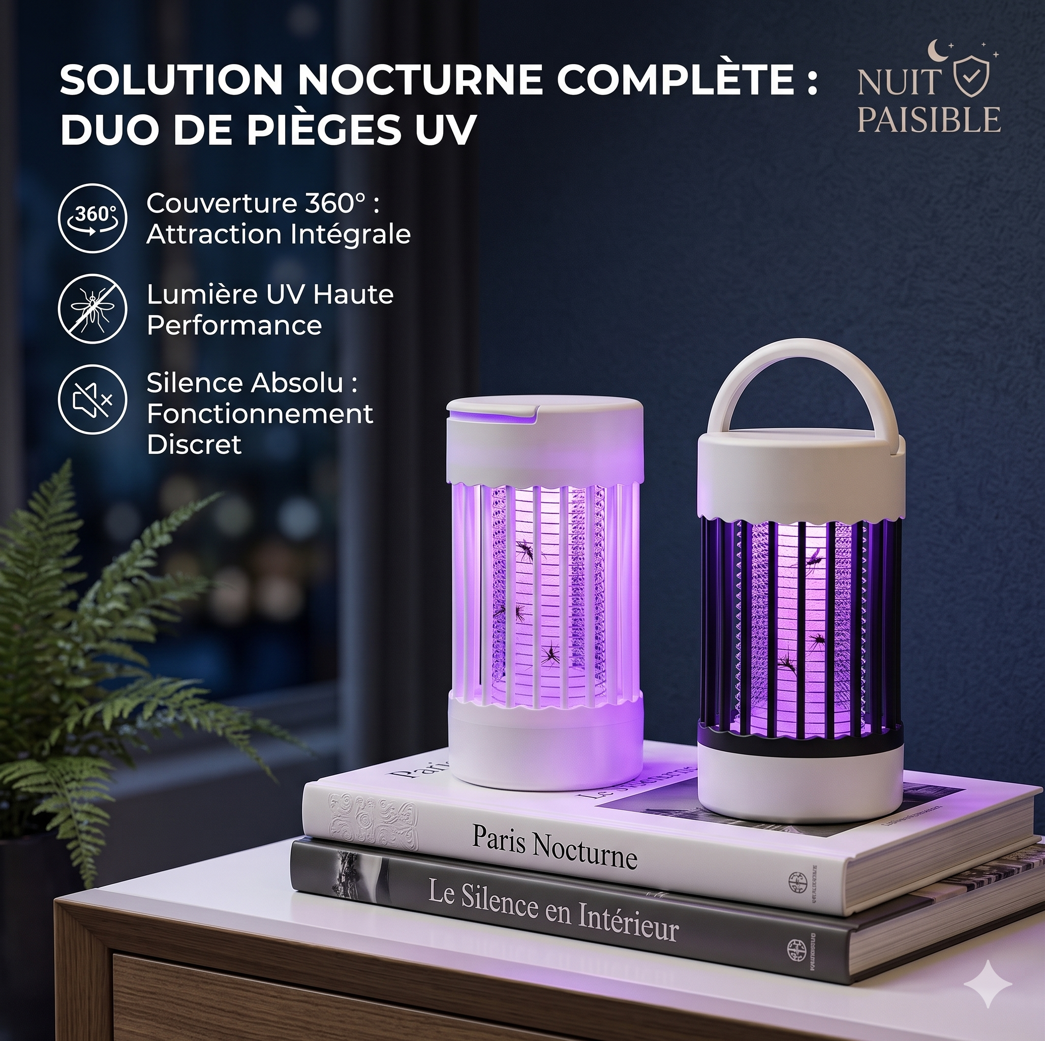 Lampe Anti-Moustiques UV Électrique — Piège à Insectes Silencieux | Sans Produit Chimique | ZeroInsect